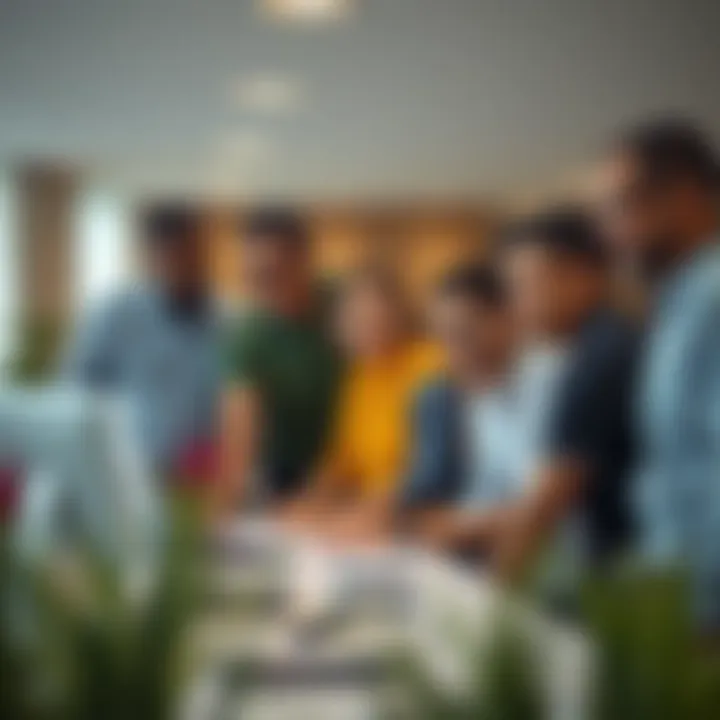 Diverse team collaborating on a project at Sobha UAE