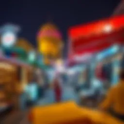 Vibrant marketplace atmosphere at Souk Al Marfa