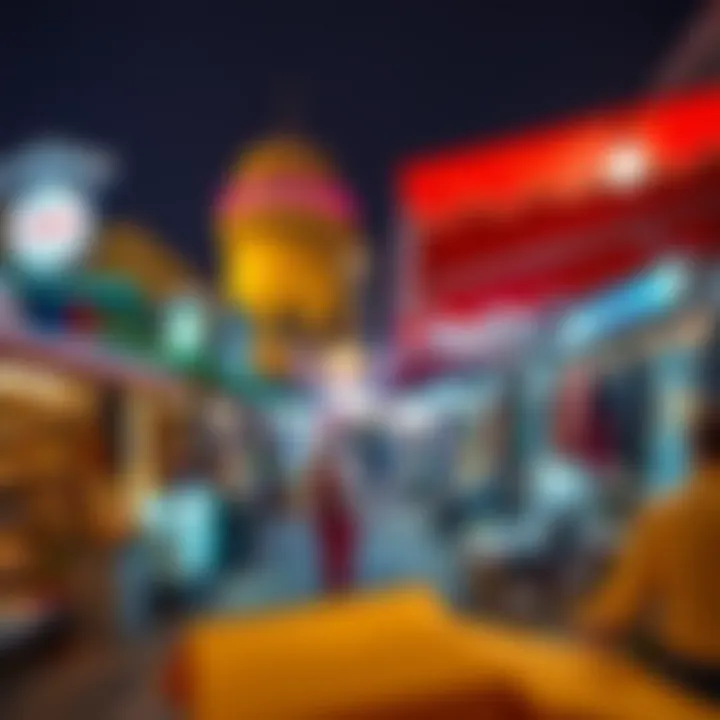 Vibrant marketplace atmosphere at Souk Al Marfa