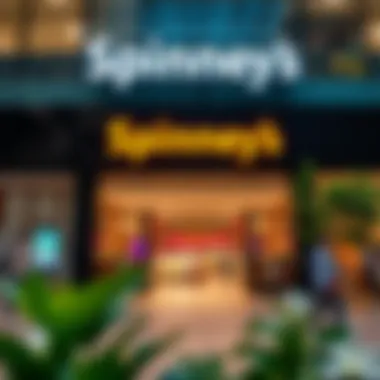 Spinneys entrance with vibrant branding and customer engagement