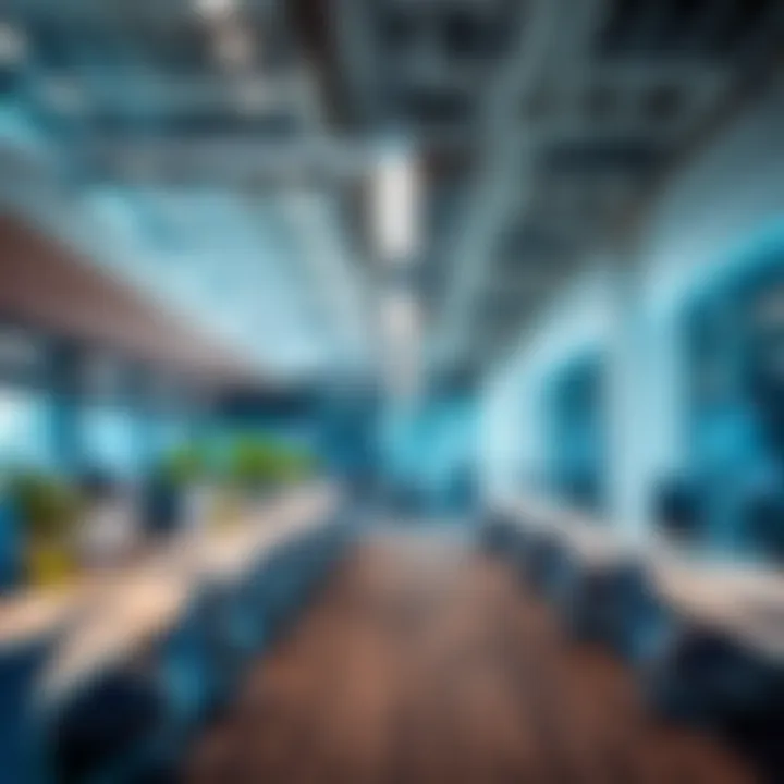 Interior of a cutting-edge tech facility with innovative workspaces