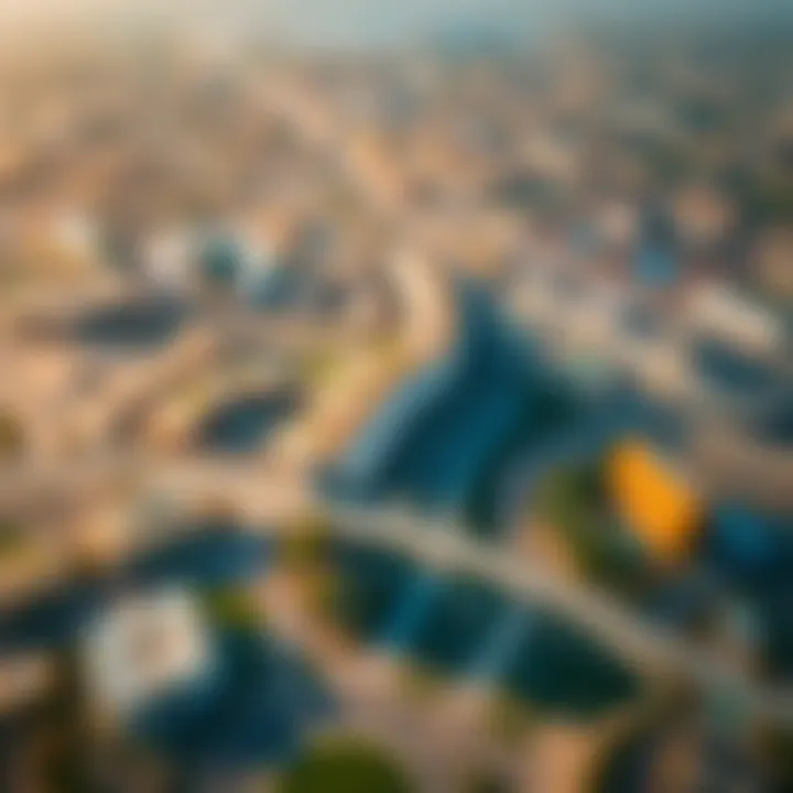 Aerial view of Al Barsha area emphasizing its strategic location in Dubai