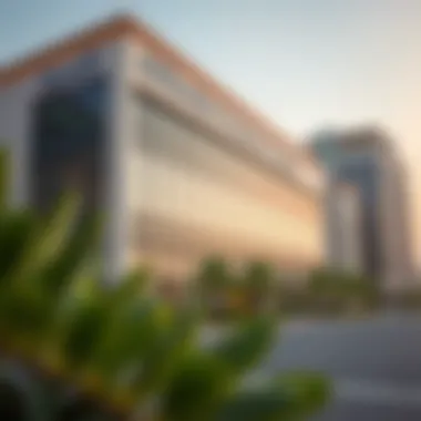 Architectural Elegance of Al Barsha Business Center Stunning facade of the Al Barsha Business Center highlighting its architectural design