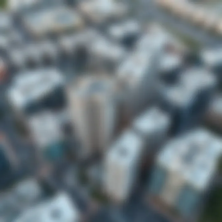 Aerial view of a mixed-use development in Abu Dhabi