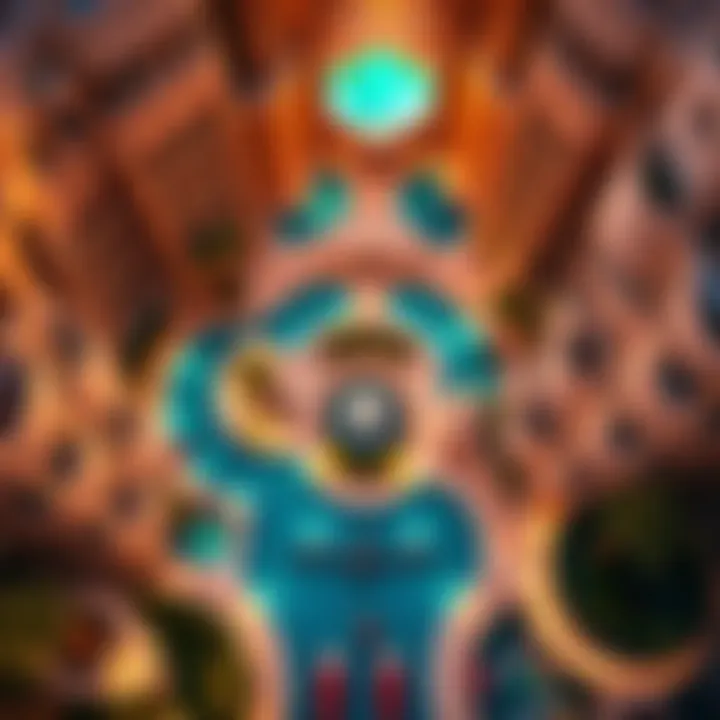 A vibrant aerial view of the Lost Chamber and its surrounding attractions.