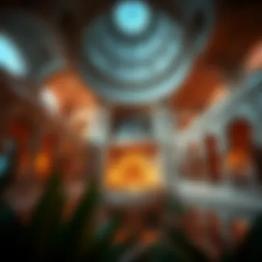 An enchanting view of the Lost Chamber Dubai showcasing its intricate architectural design.