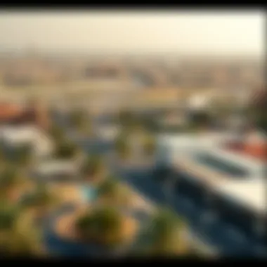 Community and Infrastructure in DSO Scenic view of Dubai Silicon Oasis with infrastructure and community amenities