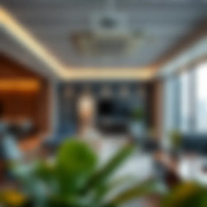 Interior view of a tech office featuring smart amenities