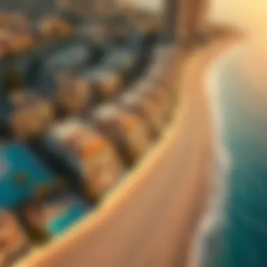 Aerial view of the Palm Strip showcasing luxury villas