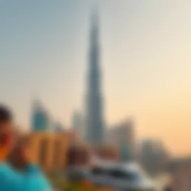 The majestic Burj Khalifa towering over the city