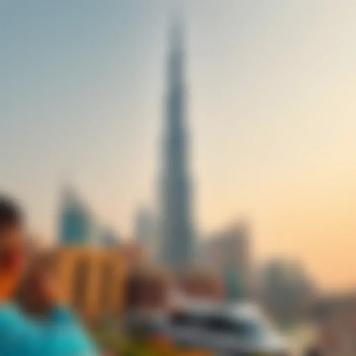 The majestic Burj Khalifa towering over the city