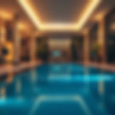 Amenities available in villa rentals including pool and gym