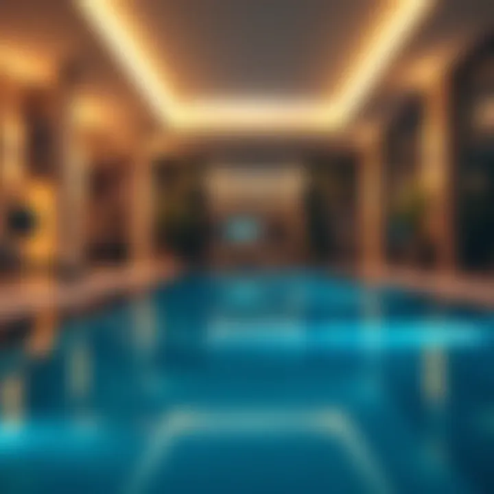 Amenities available in villa rentals including pool and gym