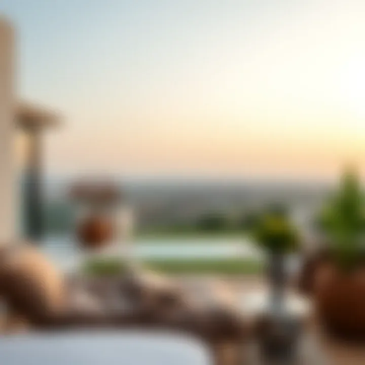 Serene outdoor view from a villa room in Al Warqa