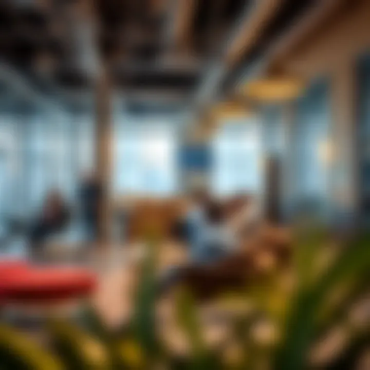 Innovative Coworking Space in F34 Interior shot of a vibrant coworking space filled with technology professionals