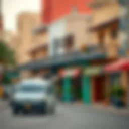Vibrant street view of Bur Dubai showcasing local architecture