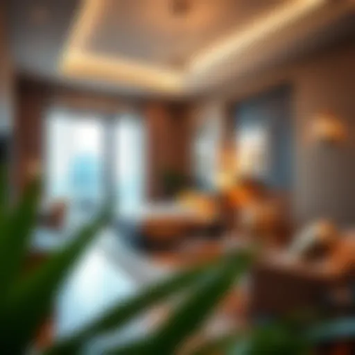 Stylish furnished studio interior