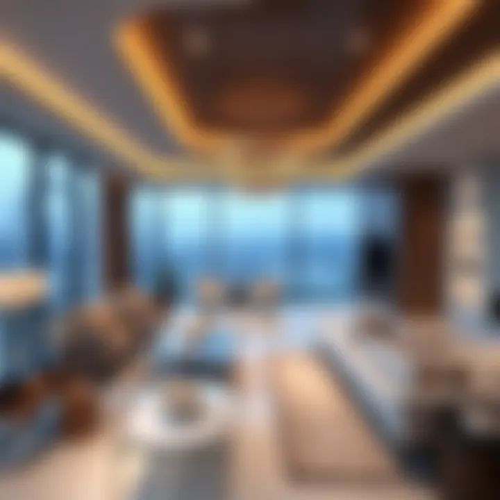 Interior design showcasing luxury amenities in the Global Lake View Tower