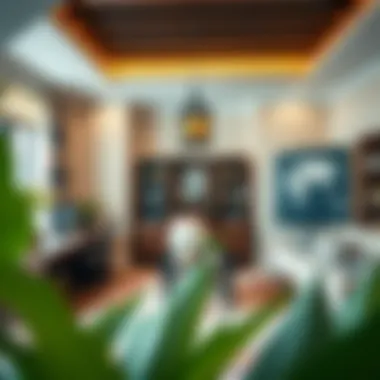 Chic home office that incorporates traditional motifs in a modern workspace.