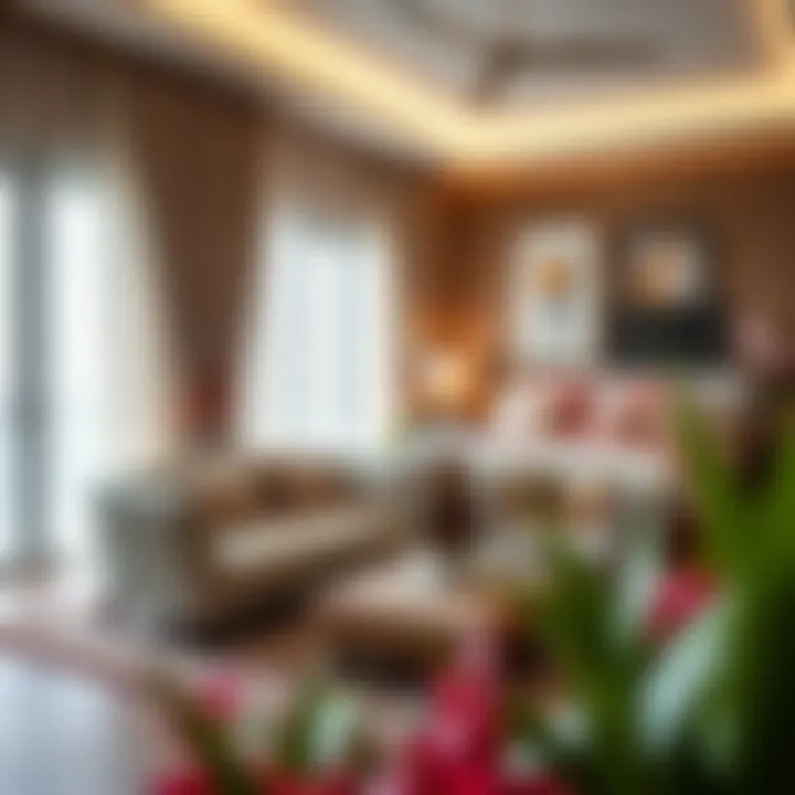 Stylish bedroom featuring local textiles and modern furnishings.