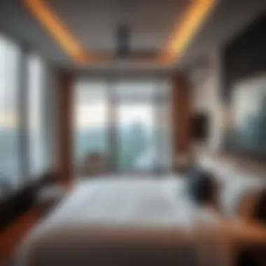 Modern guest room with stunning views