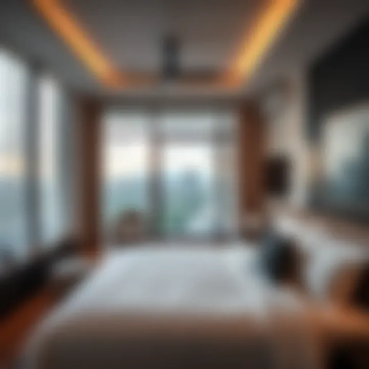 Modern guest room with stunning views