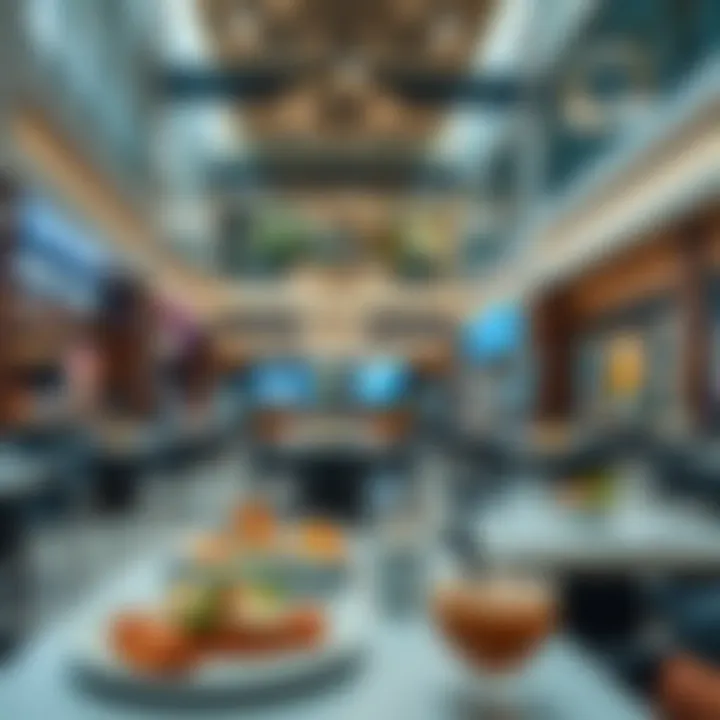 An inviting dining space with various culinary options in Jalleria Mall