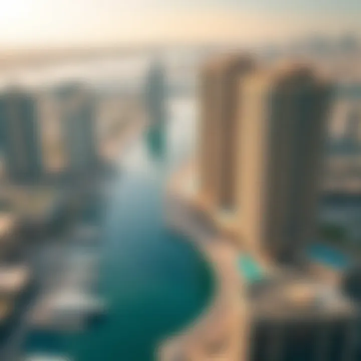 Aerial view of Dubai Marina showcasing luxury residential buildings