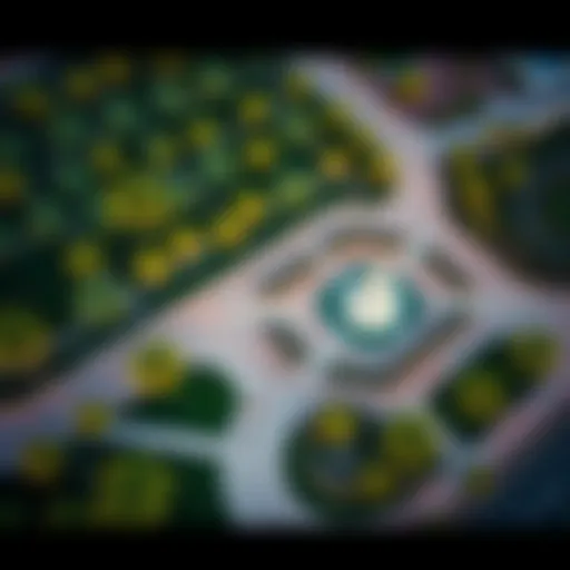 Aerial view of Khalifa Park showcasing its lush greenery and layout