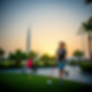 Visitors enjoying various recreational activities in Khalifa Park