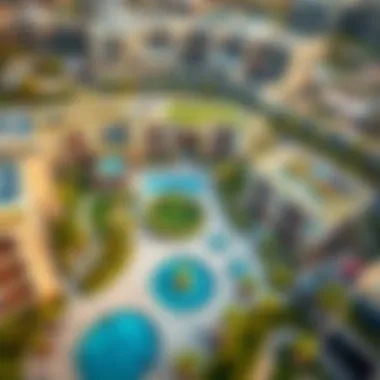 Aerial view of Lawnz by Danube showcasing its modern architecture