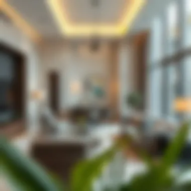 Elegant interiors of a model apartment in Lawnz by Danube