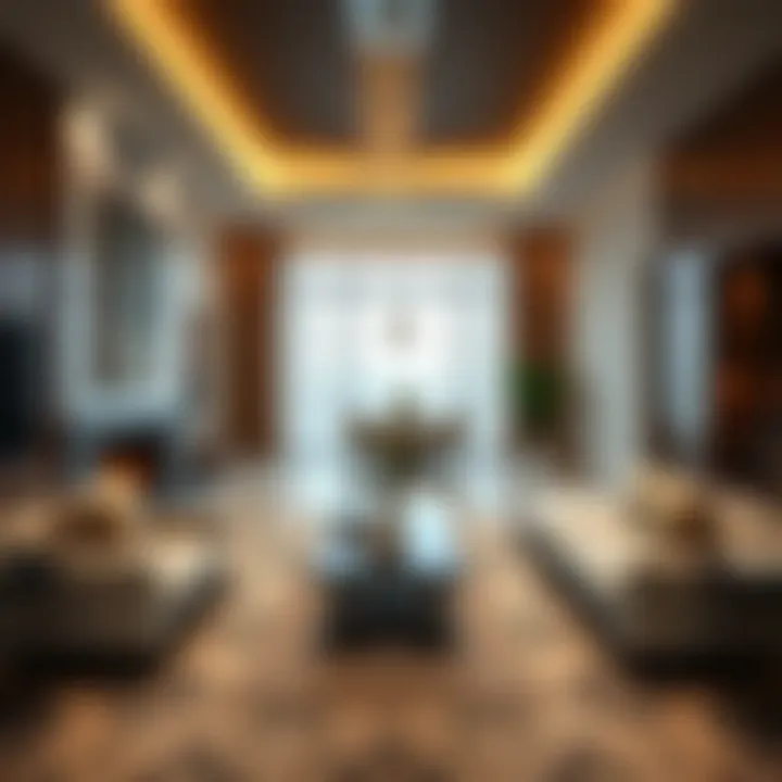 Luxurious interior design of a living area in Maha Townhouses