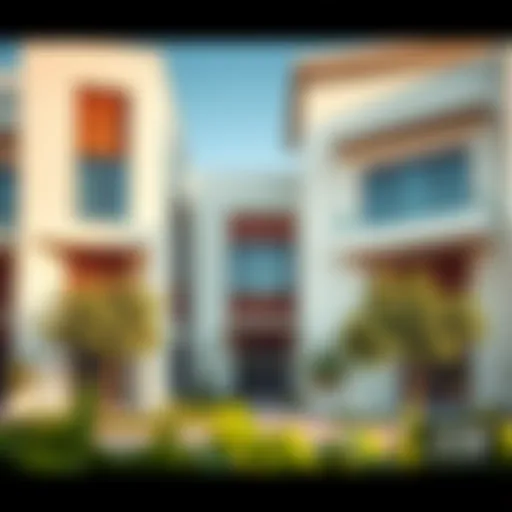 Stylish exterior view of Maha Townhouses showcasing modern architecture