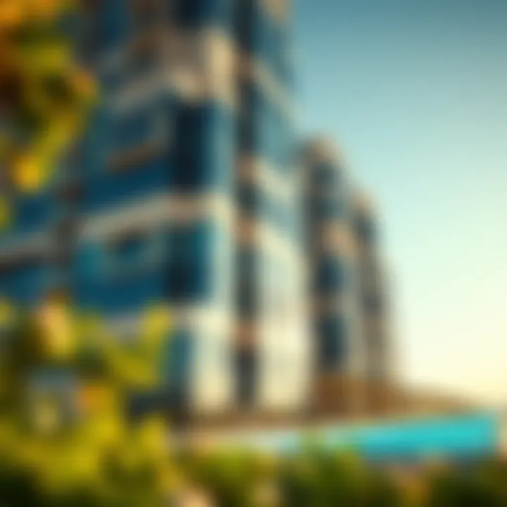 Stunning exterior of Mamzar Tower 2 showcasing modern architecture