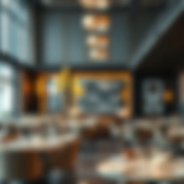 Interior design showcasing the atmosphere at Milos