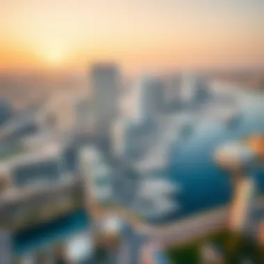 Aerial Perspective of Creek Harbour Aerial view of Creek Harbour showcasing its waterfront and skyline
