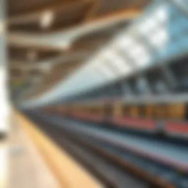 Modern Dubai Metro Station Architecture View of a modern Dubai Metro station showcasing architectural design and accessibility