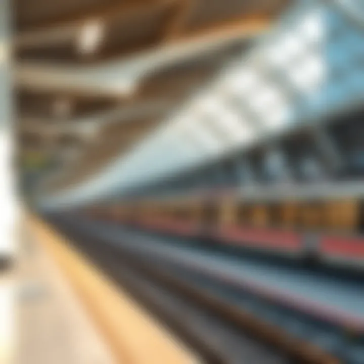 Modern Dubai Metro Station Architecture View of a modern Dubai Metro station showcasing architectural design and accessibility