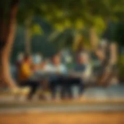 Family gathering in a Dubai park