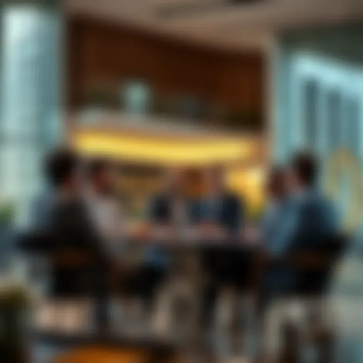 A group of professionals discussing strategies for real estate investment