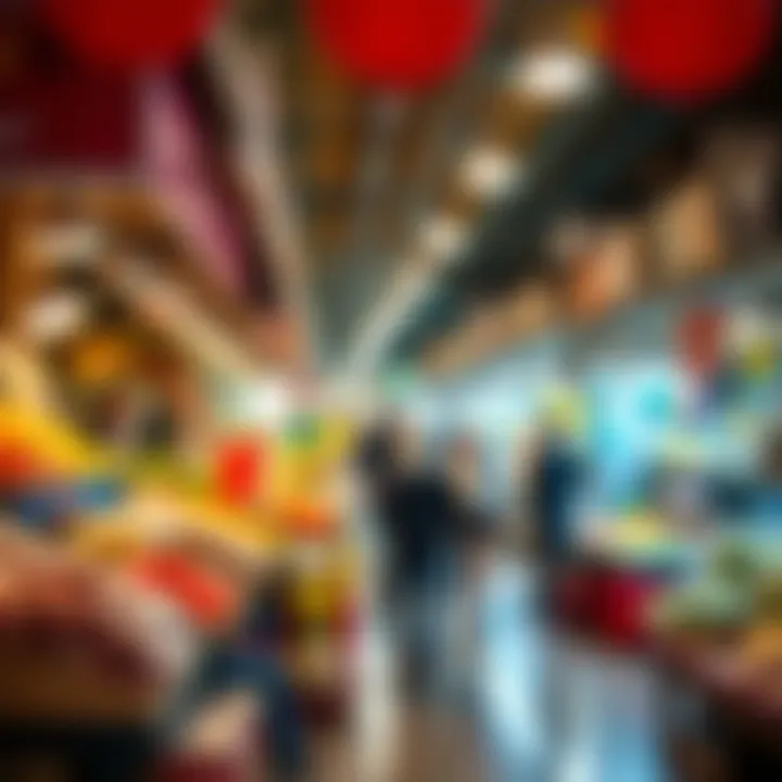 A bustling Dubai food market showcasing high demand and consumer preferences.