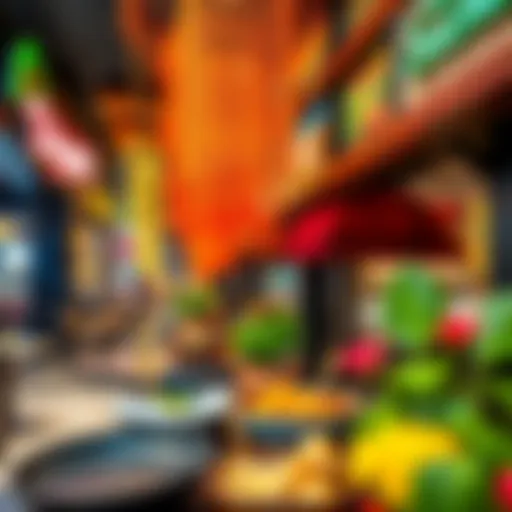 A vibrant view of a popular dining district in Dubai showcasing diverse cuisine options.