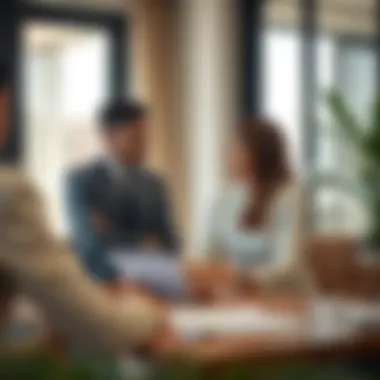 Real estate agent discussing rental options