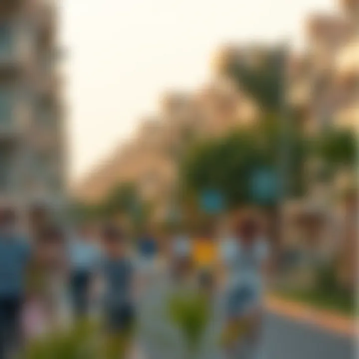 Vibrant community life in a Dubai residential area
