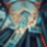 Aerial view of BurJuman Metro Station, showcasing its modern architecture.