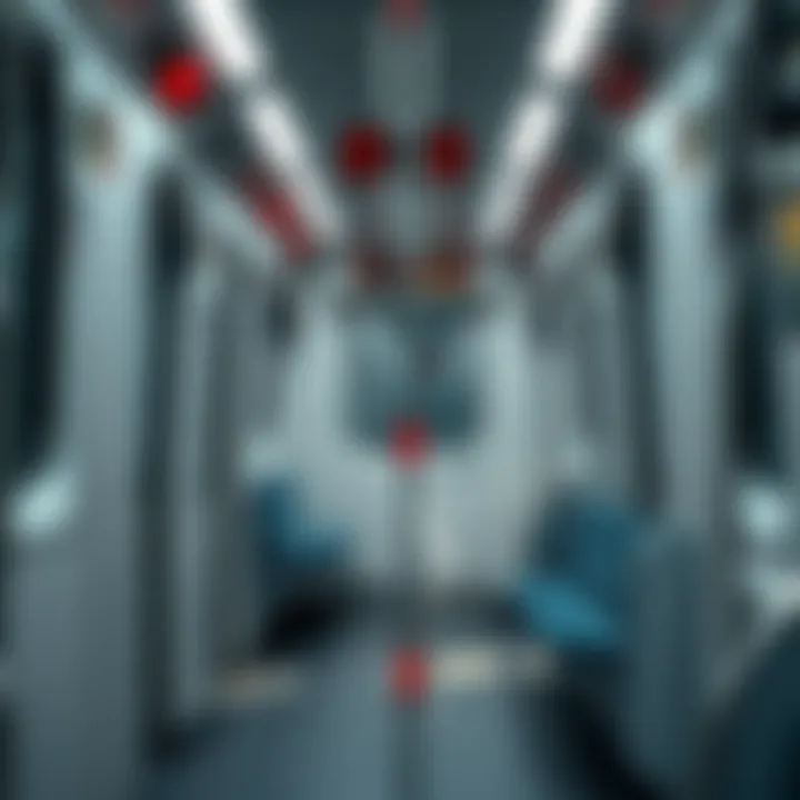 Interior view of a Dubai Metro train, highlighting comfort and convenience.