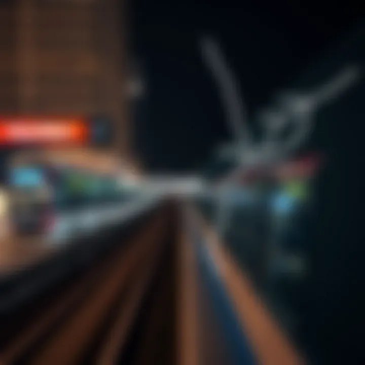 Map highlighting the route from BurJuman to Stadium Station.