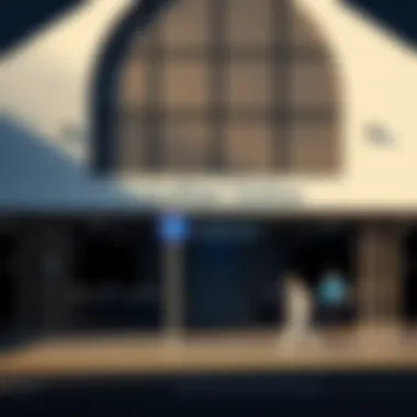 Stadium Station entrance, illustrating its accessibility and design.