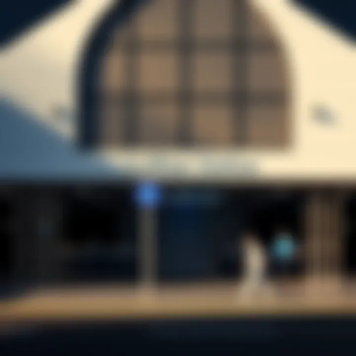 Stadium Station entrance, illustrating its accessibility and design.